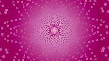 Abstract bright dotted tunnel with mandala pattern. Motion. Colorful fairytale of a star shaped corridor. video