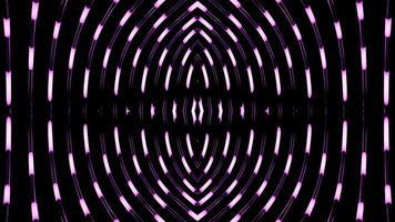 Bright burning iridescent animation. Design. Purple lines that change direction and run over a black background in animation video