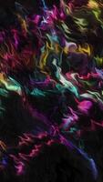 Black background with bright neon blots. Motion.Glossy spots made in 3d format move and flow. video