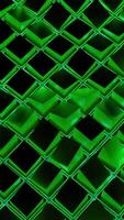 Square mesh with waves and glitter. Action. Grid of squares moves in waves on black background. Virtual grid with waves of squares video