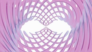 Pink twisted spring. Design.Light animation on a white background with a swirling moving line of delicate color video
