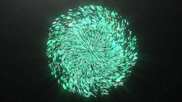 Turquoise funnel. Motion. Animation in which multicolored rays disappear into the portal . video