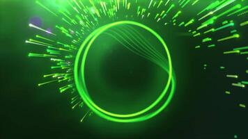 Green bright background . Motion . Bright neon - burning lines in animation shimmer with different colors and create patterns video