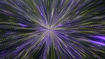 Spreading colorful explosion of energy lines. Motion. Bright glowing lines move in cosmic stream. Cosmic flow of energy lines in hyper explosion video