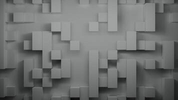 Abstract visualization of gray cubes on a wall, highlighting modern 3D design in art. Design video