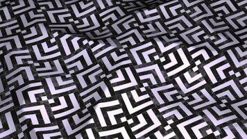 Patterned floor moves in waves. Motion. Tiled floor with geometric pattern moves in waves. 3D floor with texture and pattern moves in wavy ripples video