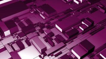 Colorful cubes on 3d surface. Motion. Stretching virtual space with cubes. 3D image of geometric structure made of cubes video
