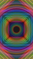Zoom in rainbow color half circle design. Ornamental rainbow light rays kaleidoscope ethnic tribal psychedelic pattern animation seamless loop New quality retro vintage holiday native colorful video