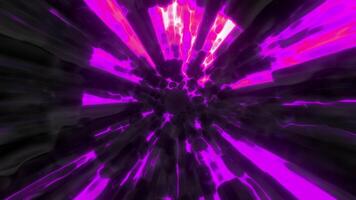 Gray and purple background. Motion.A bright rotating tunnel in cartoon animation that spins at a fast speed. video