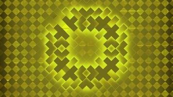 Moving circles on checkerboard background. Design. Colorful background with square pattern and moving circles. 3d wave rings move on surface with squares video