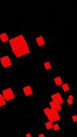 3D cubes fly in stream. Design. Colored cubes pulsate in flying stream on black background. Cubes fly in stream in 3d animation video