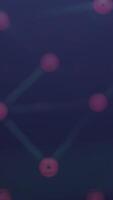 Molecular networks in virtual space. Design. 3D molecules with nucleus in biological compounds. Networks of molecules and lines in virtual space video