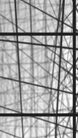 Geometric spiral with white squares abstract movement white background. Black line grid randomly flip over with white background. Black and white composition of bands video