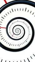 Infinite Time. Infinite rotating clock background. Black and white watch background video