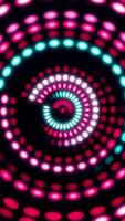 colorida dança chão com de várias brilhando. som ondas, dança do linhas e claro. arco Iris espectro do cores. discoteca dançando e eletrônico música fundo. círculo audio equalizador fundo com video