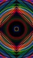 Zoom in rainbow color half circle design. Ornamental rainbow light rays kaleidoscope ethnic tribal psychedelic pattern animation seamless loop New quality retro vintage holiday native colorful video