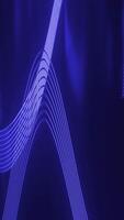 3D to with moving waves of lines. Design. Wavy lines move in abstract space with 3d pillars. Illusory space with mirror effect and wavy moving lines video