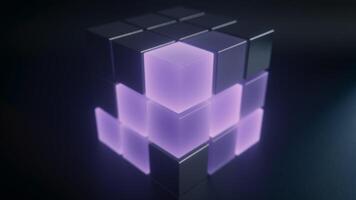 Glowing Metallic Cubes Loop video