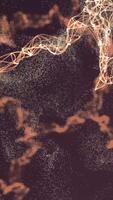 Beautiful particle animation on black background. Color chaotic energy video