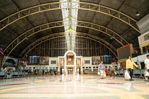 Bangkok,Thailand - February, 16 2023 Bangkok Hua Lamphong railway station is a railway station in Pathum Wan, the former central passenger terminal in Bangkok and the former railway hub of Thailand. photo