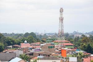 Aerial view of mobile phone cell tower photo