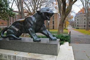 PRINCETON, NJ -15 NOVEMBER 2011 the Princeton University's iconic tiger statues. Princeton University is a Private Ivy League University in New Jersey, USA photo