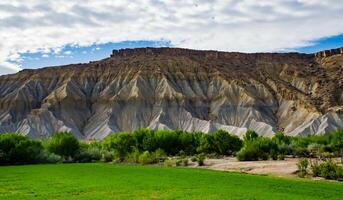 Layered clay and stone geological formations in Canyonlands NP is in Utah photo