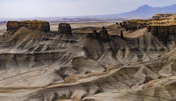 Skyline View overlook of the Blue Valley near Factory Butte, Utah, US photo