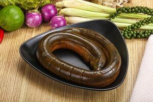 Fresh raw uncooked eel for grill photo
