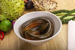 Fresh raw uncooked eel for grill photo
