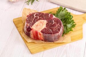 Raw beef ossobuco for roast photo