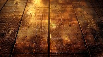 Closeup of a old wooden table top surface featuring visible grain patterns photo