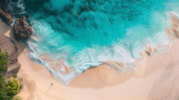 Beautiful Tropical Beach with clear Turquoise Waters and Soft Sand summer background photo