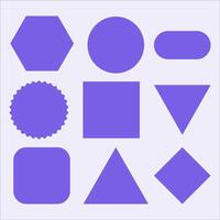 A purple shape set with different shapes vector