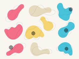 A set of abstract shapes with different colors vector