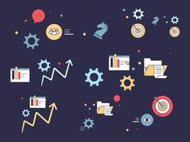 a colorful image of various business icons vector