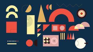A colorful abstract design with geometric shapes vector