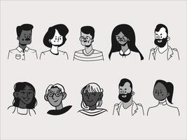 a set of people with different facial expressions vector