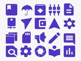 A set of purple icons on a white background vector