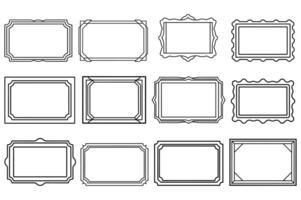 This collection of vintage-inspired frames, featuring ornate borders and rectangular shapes, is perfect for adding elegance to designs and providing a decorative element. vector