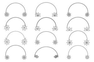 This collection of vintage-inspired floral frames, featuring ornate borders and round shapes, is perfect for adding elegance to designs and providing a decorative element. vector