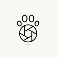Paw icon. Camera paws combination flat icon vector