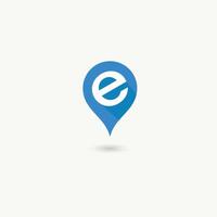 e pin logo. map pointer vector
