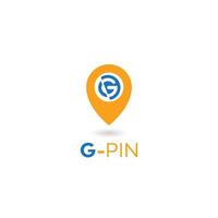 G pin logo. map pointer vector