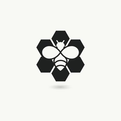 Bee honey logo. bee logo.