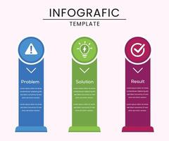 Problem Solution Results Infograohic template vector