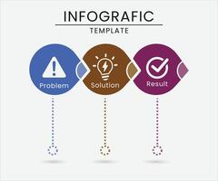 Problem Solution Results Infograohic template vector
