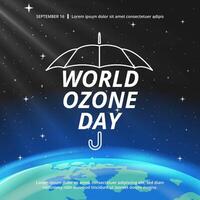 World Ozone Day background with earth and outer space vector