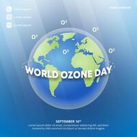World Ozone Day background with earth and ozone vector