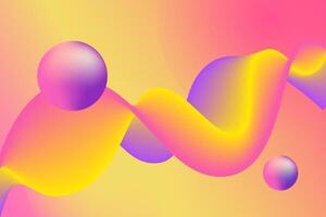 Abstract wavy gradient design in purple, yellow, and pink on a light background. Ideal for modern digital art, tech backgrounds, posters, and mood-setting visuals. Futuristic and vibrant. vector